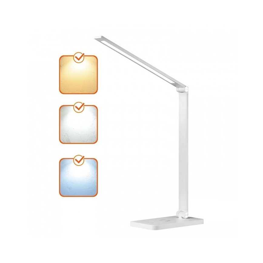 Lâmpada de mesa LED regulável com carregamento sem fios QI NOBLITE Q LED/7W/230V 3000/4000/6500K branca