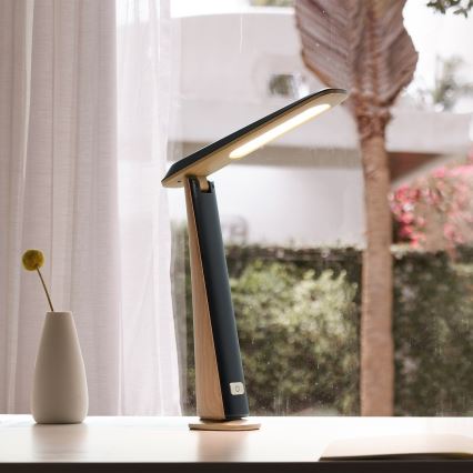 Candeeiro de mesa LED recarregável e regulável TOP LED/4W/5V 1800 mAh 3000/4000/5000K castanho/preto