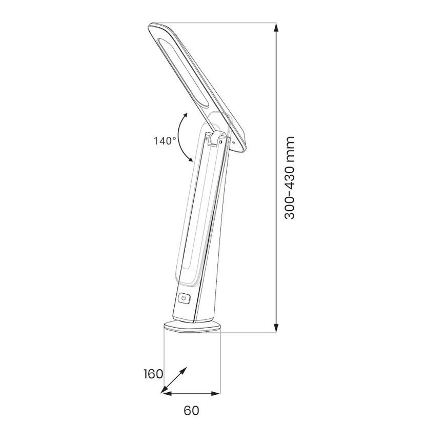 Candeeiro de mesa LED recarregável e regulável TOP LED/4W/5V 1800 mAh 3000/4000/5000K castanho/preto