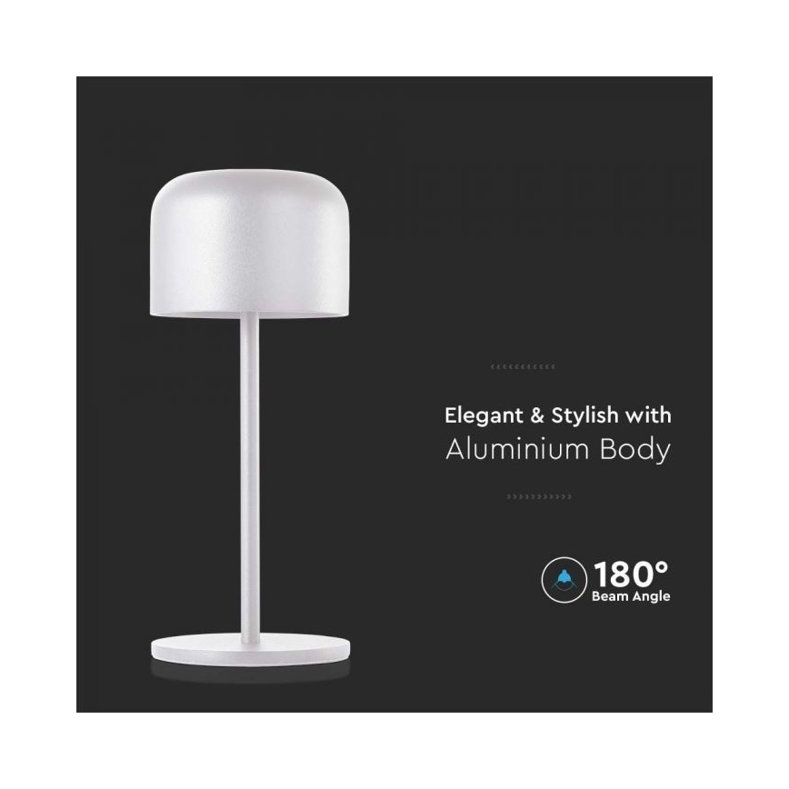Lâmpada de mesa LED recarregável com dimmer tátil LED/1,5W/5V 2700-5700K IP54 2200 mAh branca