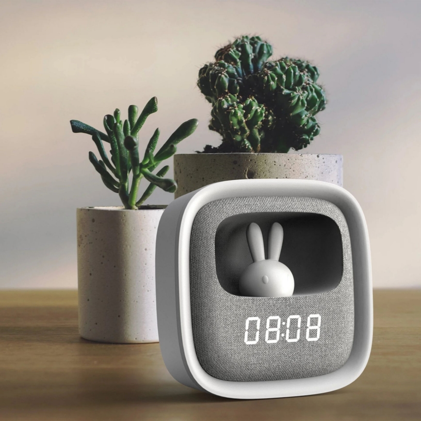 Luminária Noturna LED Regulável com Despertador BUNNY LED/1,2W/5V 3000K