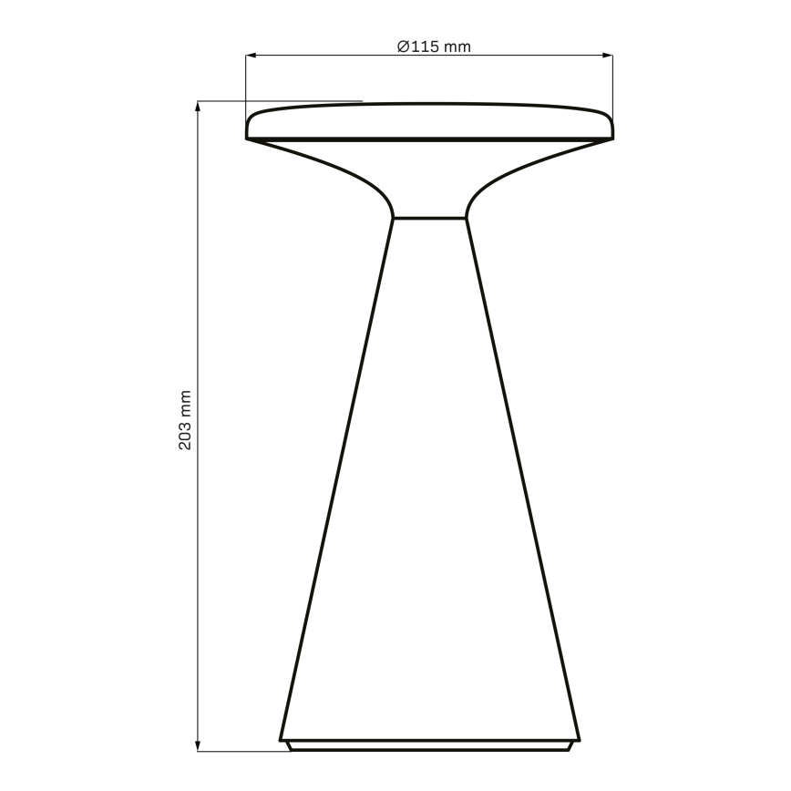 Lâmpada de mesa exterior tátil LED regulável PAROS LED/1,8W/5V USB 1800 mAh IP44 preta