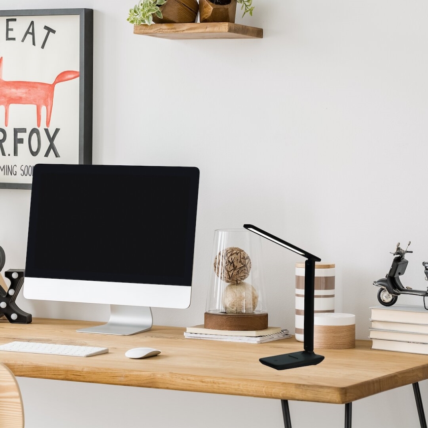 Lâmpada de mesa LED regulável POST LED/5W/5V 3000-6500K preta