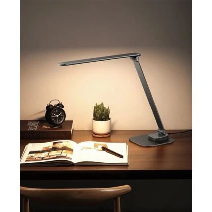 Lâmpada de mesa LED regulável com USB LED/7,5W/230V 3000K/4000K/5500K antracite