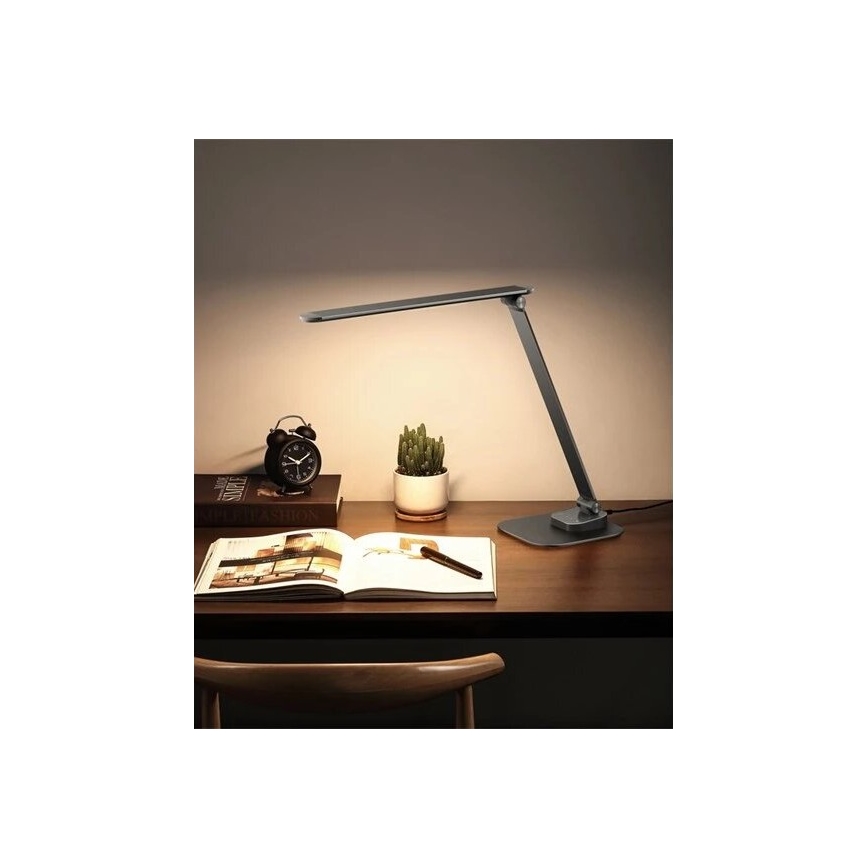 Lâmpada de mesa LED regulável com USB LED/7,5W/230V 3000K/4000K/5500K antracite