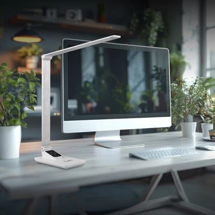 Lâmpada de mesa LED regulável com USB LED/7W/230V 3000K/4000K/5500K branca