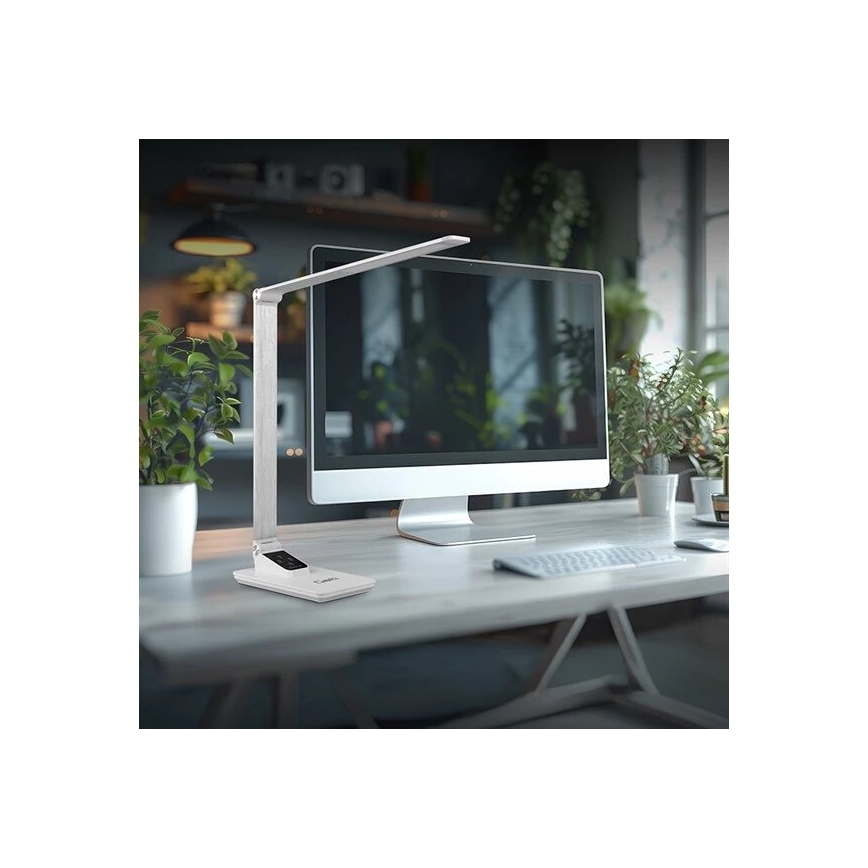 Lâmpada de mesa LED regulável com USB LED/7W/230V 3000K/4000K/5500K branca