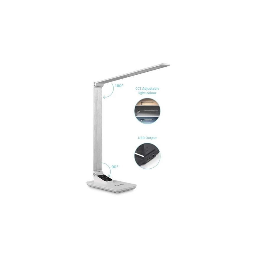 Lâmpada de mesa LED regulável com USB LED/7W/230V 3000K/4000K/5500K branca