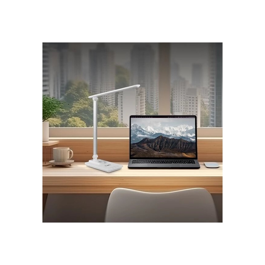 Lâmpada de mesa LED regulável com USB LED/9W/230V 3000K/4000K/5500K branca