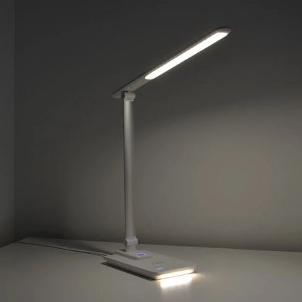 Lâmpada de mesa LED regulável com USB LED/9W/230V 3000K/4000K/5500K branca