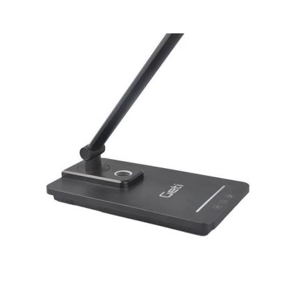 Lâmpada de mesa LED regulável com USB LED/9W/230V 3000K/4000K/5500K preta