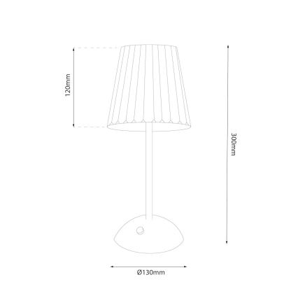 Lâmpada de mesa LED recarregável com dimmer tátil ELBA LED/1,6W/800 mAh 3000/4000/6000K dourada/transparente