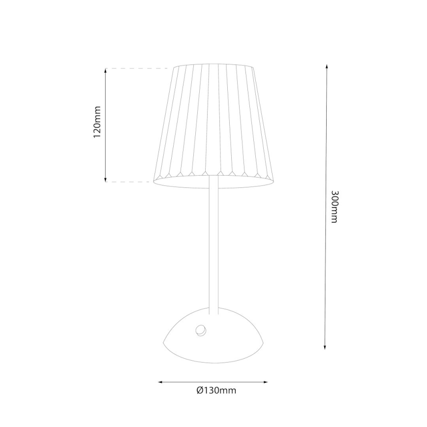 Lâmpada de mesa LED recarregável com dimmer tátil ELBA LED/1,6W/800 mAh 3000/4000/6000K dourada/transparente