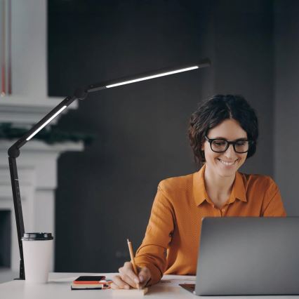 Candeeiro de mesa LED tátil, dimerizável e flexível com clip LED/12W/230V 3000/4000/6000K preto