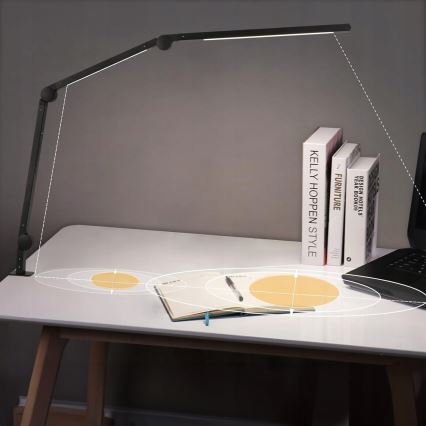Candeeiro de mesa LED tátil, dimerizável e flexível com clip LED/12W/230V 3000/4000/6000K preto