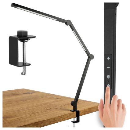 Candeeiro de mesa LED tátil, dimerizável e flexível com clip LED/12W/230V 3000/4000/6000K preto