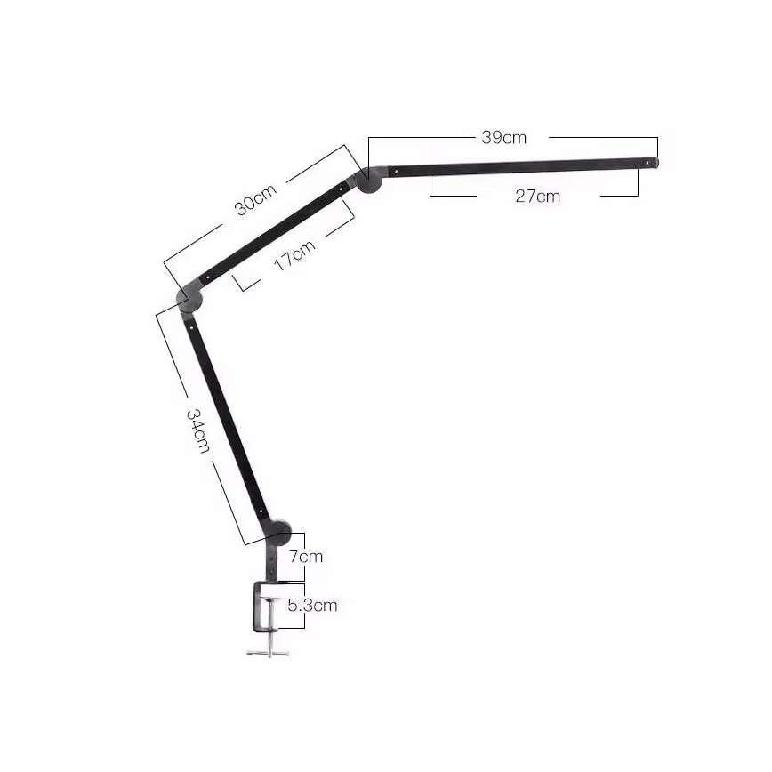 Candeeiro de mesa LED tátil, dimerizável e flexível com clip LED/12W/230V 3000/4000/6000K preto