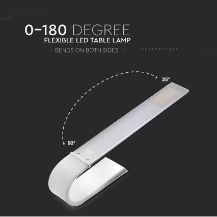Lâmpada de mesa LED flexível com dimmer LED/6,5W/5V 2000 mAh 3000K/4500K/6000K