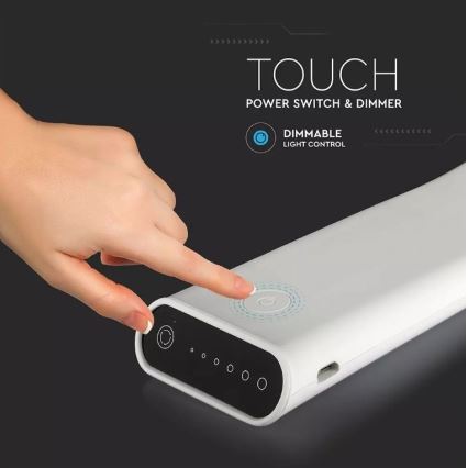 Lâmpada de mesa LED flexível com dimmer LED/6,5W/5V 2000 mAh 3000K/4500K/6000K