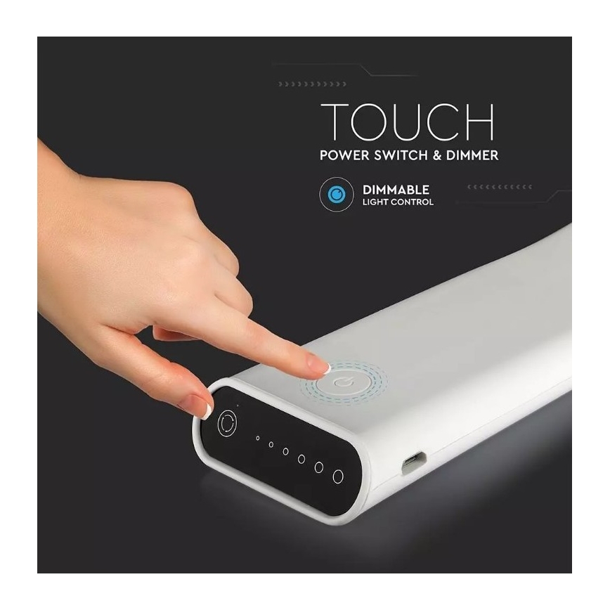 Lâmpada de mesa LED flexível com dimmer LED/6,5W/5V 2000 mAh 3000K/4500K/6000K