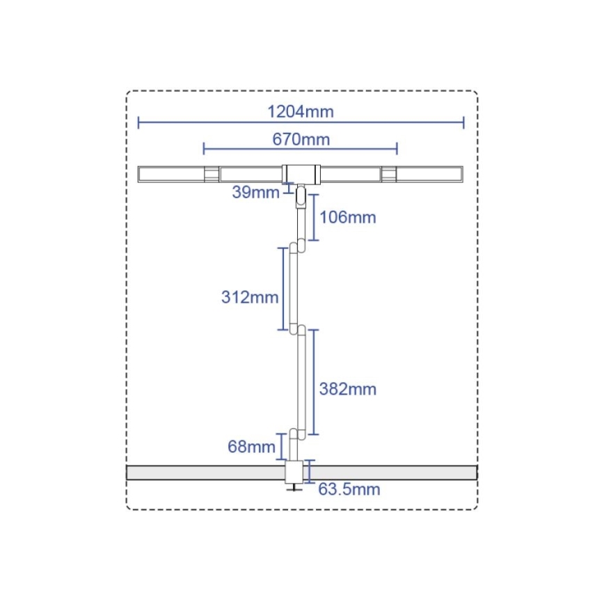 Lâmpada de mesa flexível LED com dimmer tátil POINTIQ LED/36W/230V 3000-6500K CRI 92 preta