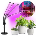 Lâmpada de mesa LED flexível regulável para cultivo de plantas VITARO 4xLED/10W/230V preta
