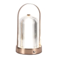 Lâmpada de mesa LED recarregável com dimmer tátil LED/1W/5V 3000-6000K 1800 mAh cobre