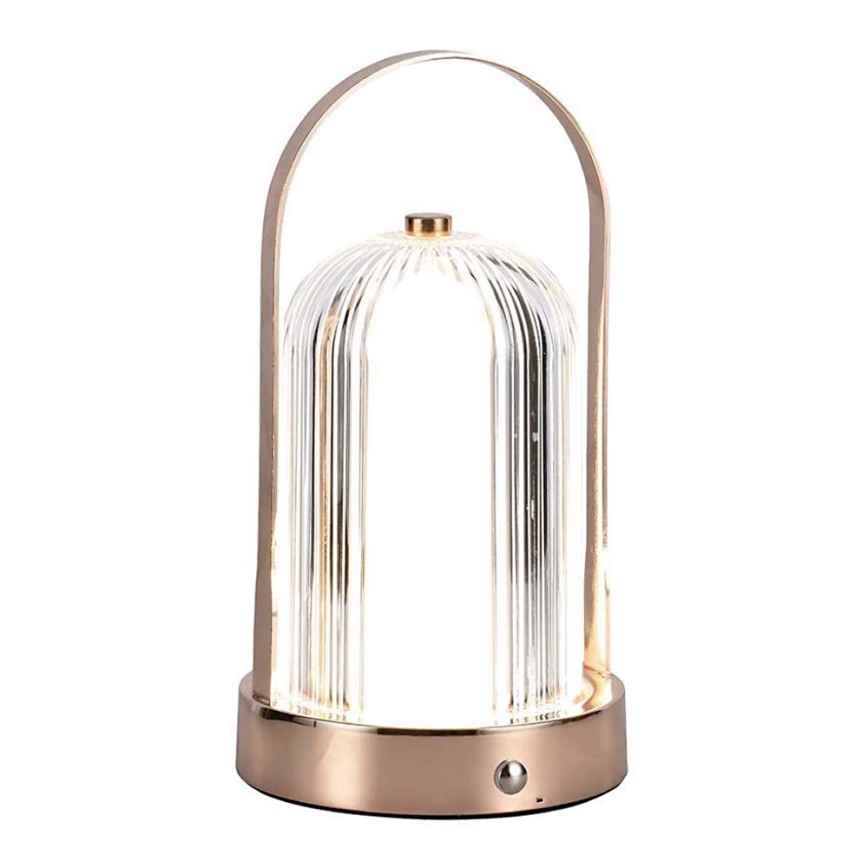 Lâmpada de mesa LED recarregável com dimmer tátil LED/1W/5V 3000-6000K 1800 mAh cobre