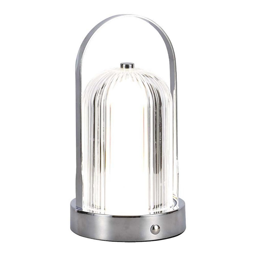 Lâmpada de mesa LED recarregável com dimmer tátil LED/1W/5V 3000-6000K 1800 mAh cromo fosco