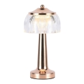 Lâmpada de mesa LED recarregável com dimmer tátil LED/1W/5V 3000-6000K 1800 mAh ouro rosé