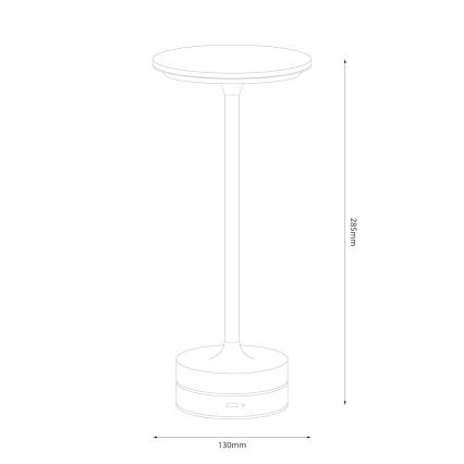 Lâmpada de mesa LED recarregável com toque TAVOLO LED/2,5W/5V 2400 mAh 3000-6000K dourada