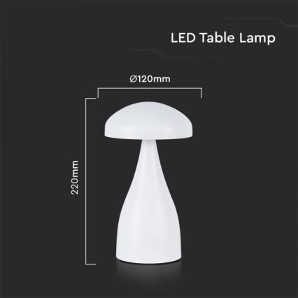 Lâmpada de mesa LED recarregável com dimmer tátil LED/1W/5V 3000-6000K 1800 mAh branca