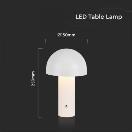 Lâmpada de mesa LED recarregável com dimmer tátil LED/1W/5V 3000-6000K 1800 mAh branca