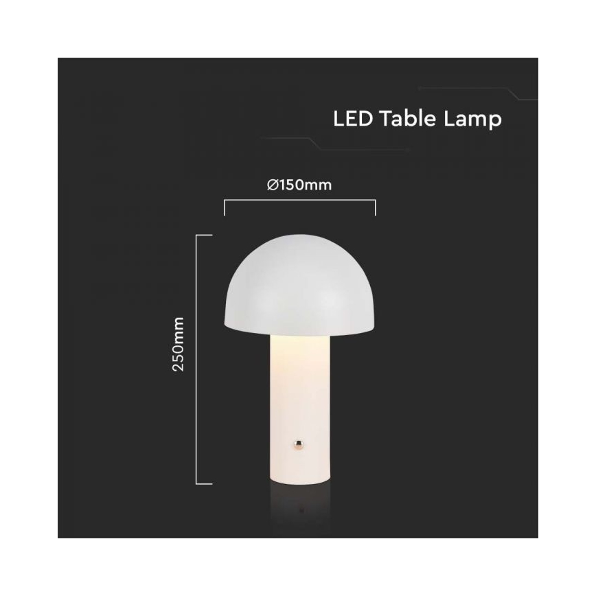 Lâmpada de mesa LED recarregável com dimmer tátil LED/1W/5V 3000-6000K 1800 mAh branca