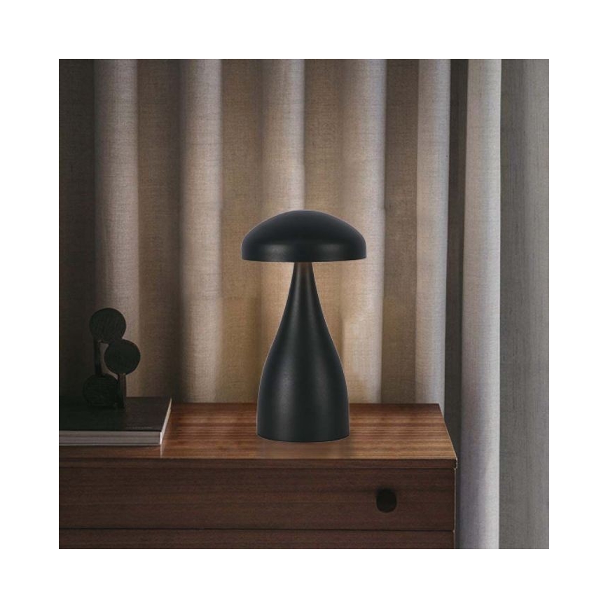 Lâmpada de mesa LED recarregável com dimmer tátil LED/1W/5V 3000-6000K 1800 mAh preta