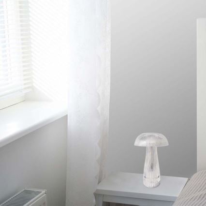 Lâmpada de mesa LED recarregável com dimmer tátil LED/1W/5V 3000-6000K 1800 mAh transparente