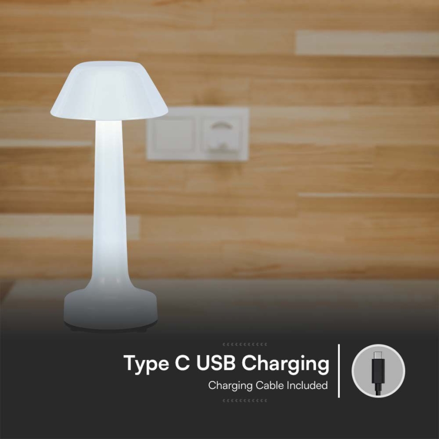 Lâmpada de mesa LED recarregável com dimmer tátil LED/1W/5V 3000-6000K 1800 mAh branca