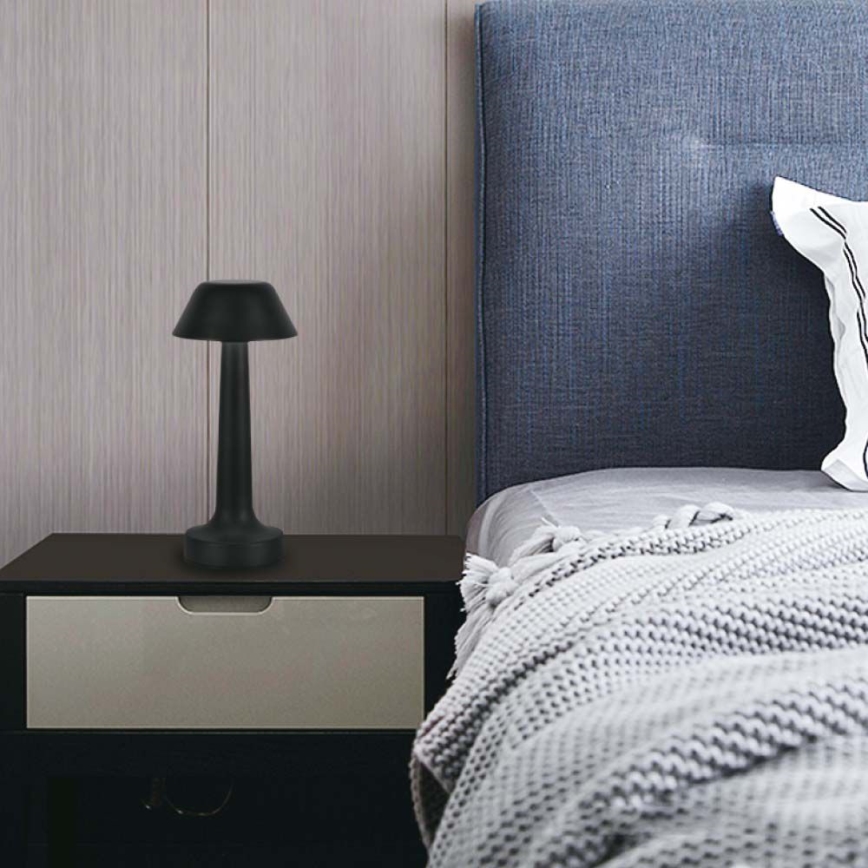 Lâmpada de mesa LED recarregável com dimmer tátil LED/1W/5V 3000-6000K 1800 mAh preta