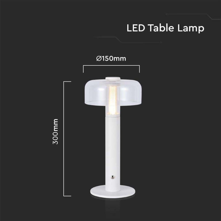 Lâmpada de mesa LED recarregável com dimmer tátil LED/1W/5V 3000K 1800 mAh branca