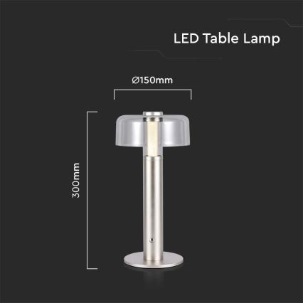 Lâmpada de mesa LED recarregável com dimmer tátil LED/1W/5V 3000K 1800 mAh dourada