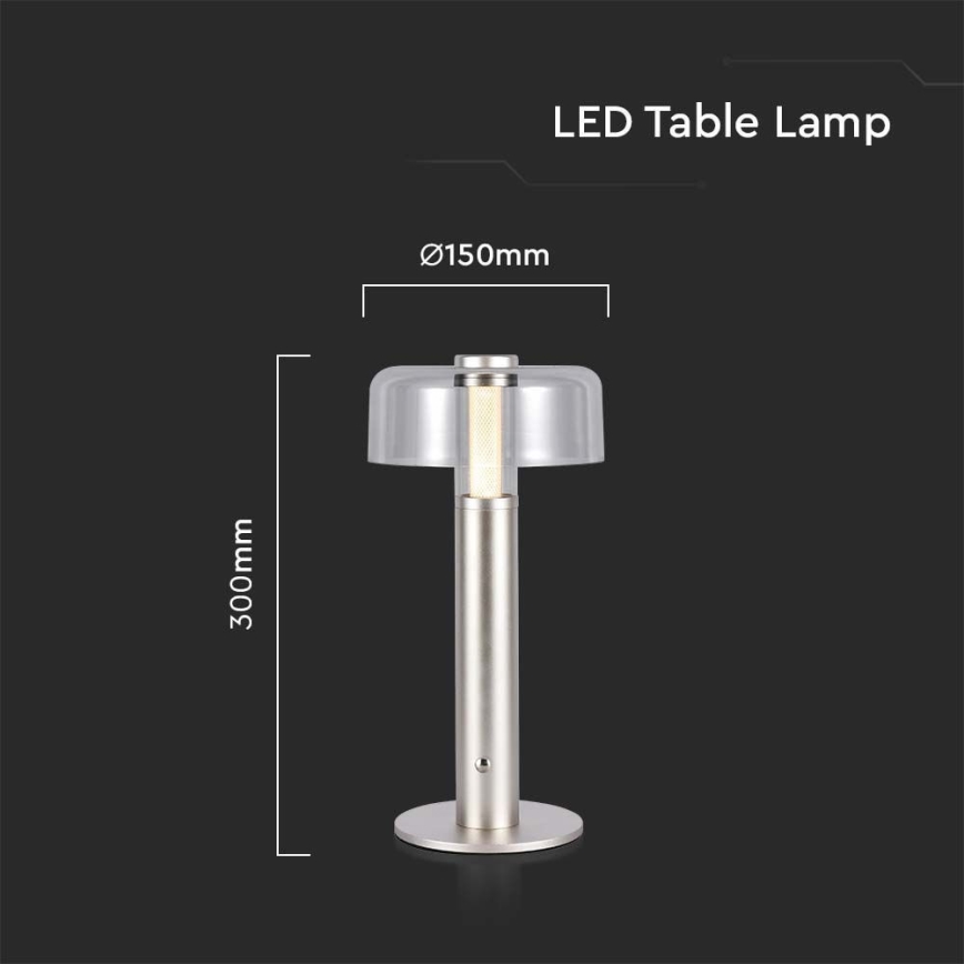 Lâmpada de mesa LED recarregável com dimmer tátil LED/1W/5V 3000K 1800 mAh dourada