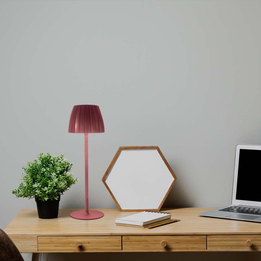 Lâmpada de mesa recarregável LED com dimmer tátil LED/2,7W/5V 3000/4000/6000K 1800 mAh castanha