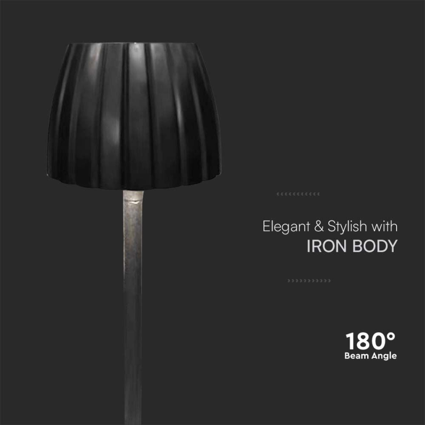 Lâmpada de mesa LED recarregável com dimmer tátil LED/2,7W/5V 3000/4000/6000K 1800 mAh preta