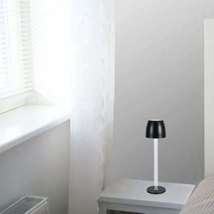 Lâmpada de mesa LED recarregável com toque, dimmer, LED/3W/5V 3000K 1800 mAh branca