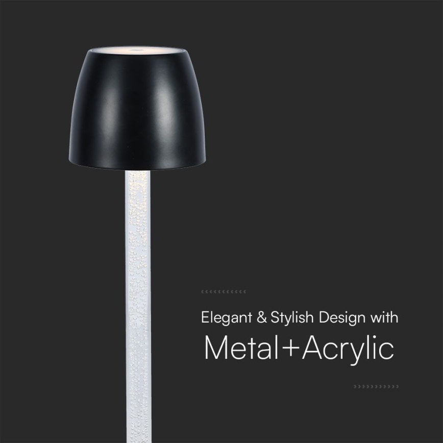 Lâmpada de mesa LED recarregável com toque, dimmer, LED/3W/5V 3000K 1800 mAh branca