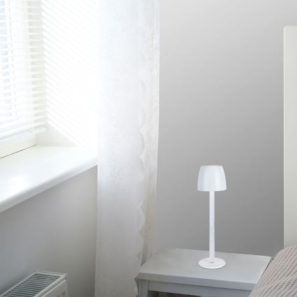 Lâmpada de mesa LED recarregável com dimmer tátil LED/3W/5V 3000K 1800 mAh preta