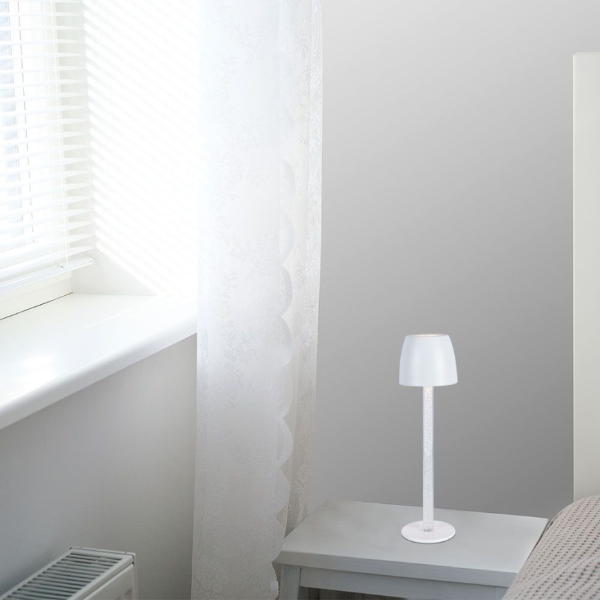 Lâmpada de mesa LED recarregável com dimmer tátil LED/3W/5V 3000K 1800 mAh preta