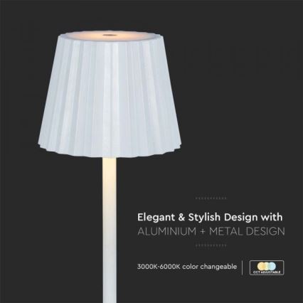 Lâmpada de mesa LED recarregável com dimmer tátil LED/4W/5V 3000-6000K 1800 mAh branca