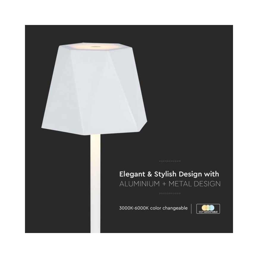 Lâmpada de mesa LED recarregável com dimmer tátil LED/4W/5V 3000-6000K 1800 mAh branca