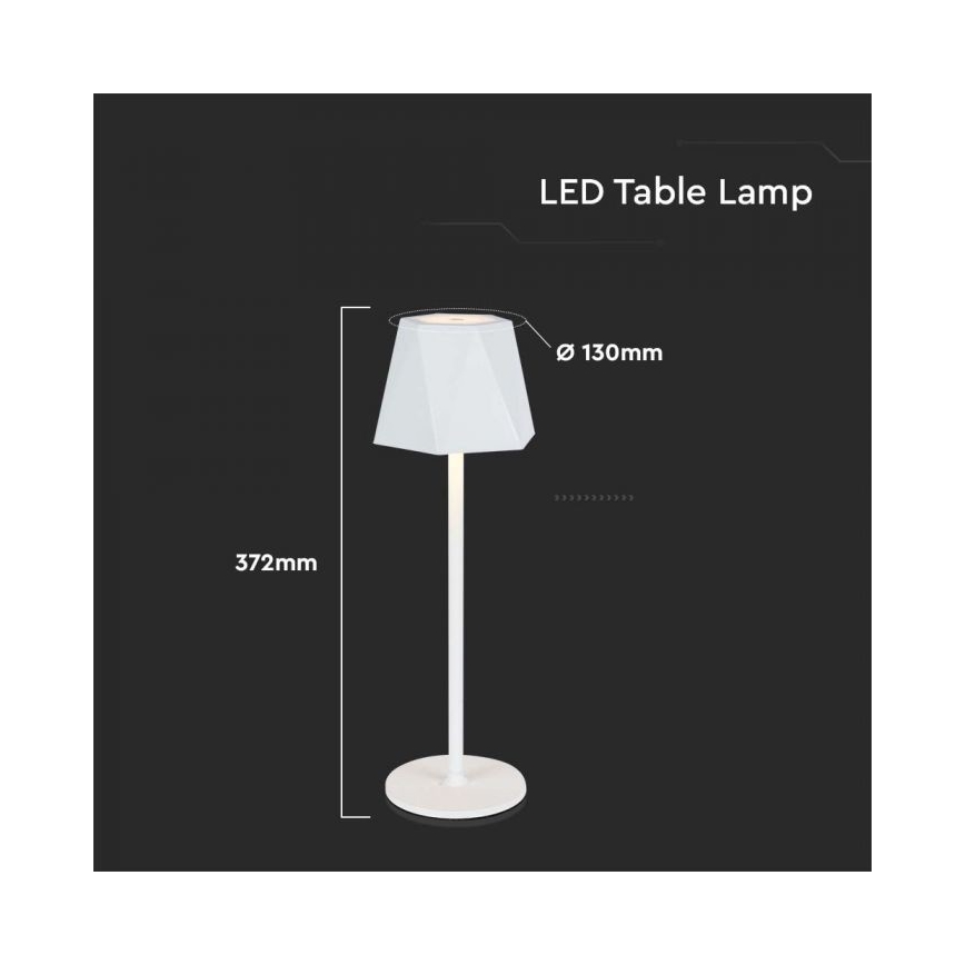Lâmpada de mesa LED recarregável com dimmer tátil LED/4W/5V 3000-6000K 1800 mAh branca